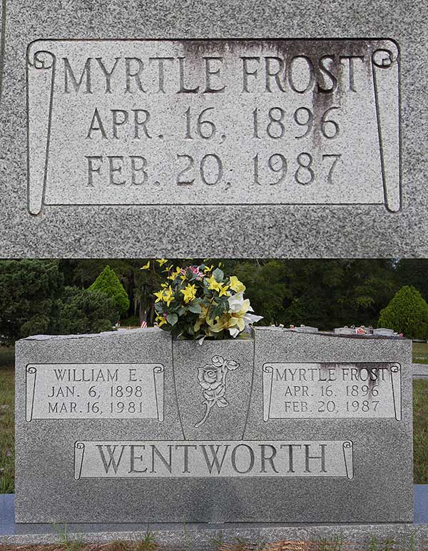 Myrtle Frost Wentworth Gravestone Photo
