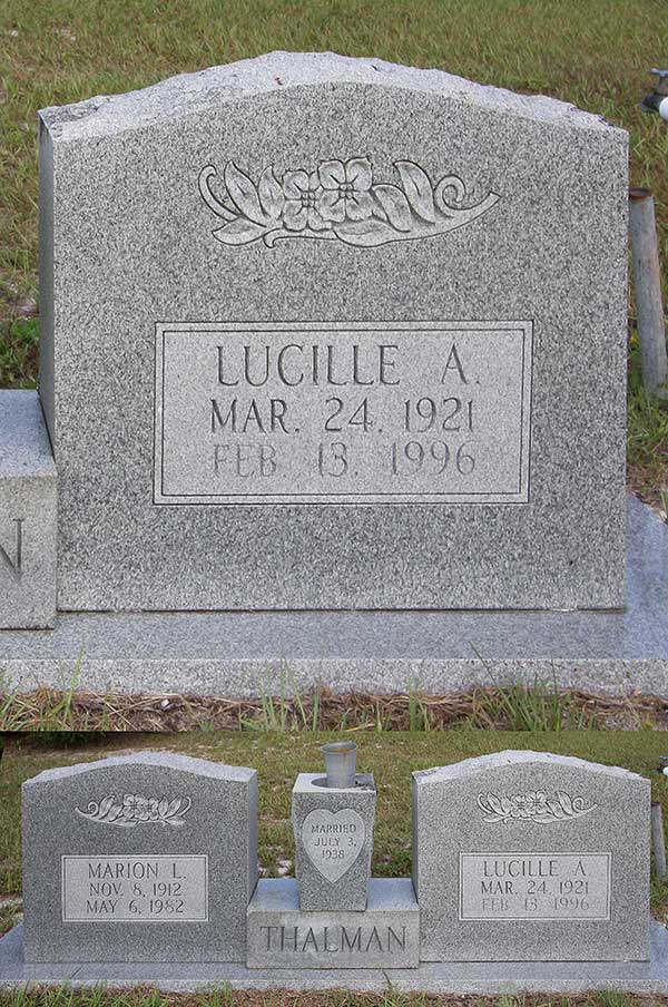 Lucille A. Thalman Gravestone Photo