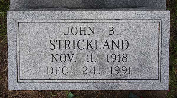 John B. Strickland Gravestone Photo