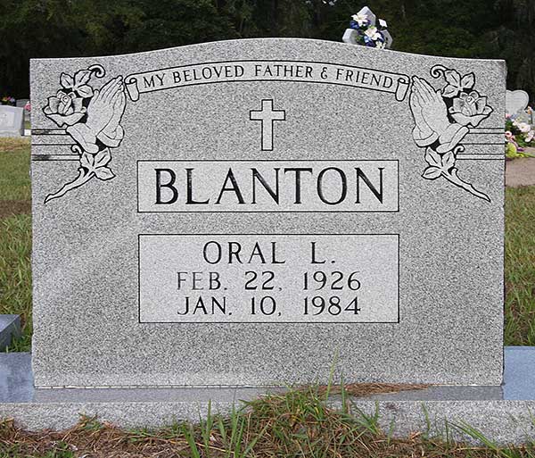 Oral L. Blanton Gravestone Photo