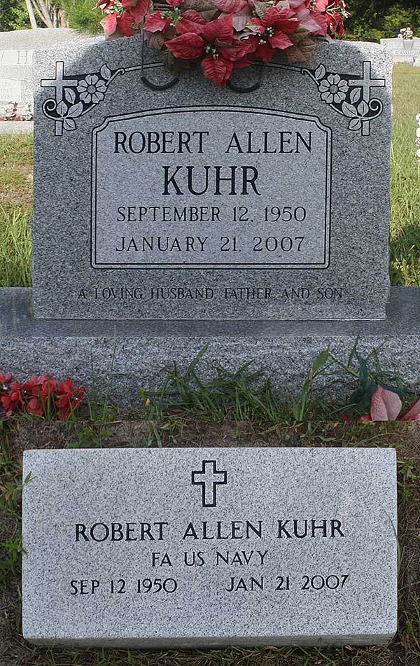 Robert Allen Kuhr Gravestone Photo