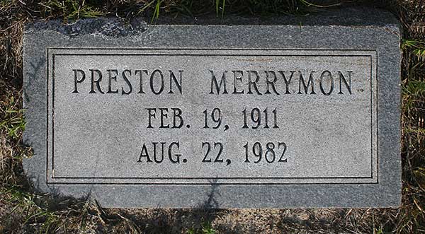 Preston Merrymon Gravestone Photo