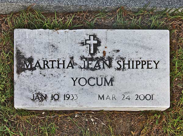 Martha Jean Shippey Yocum Gravestone Photo