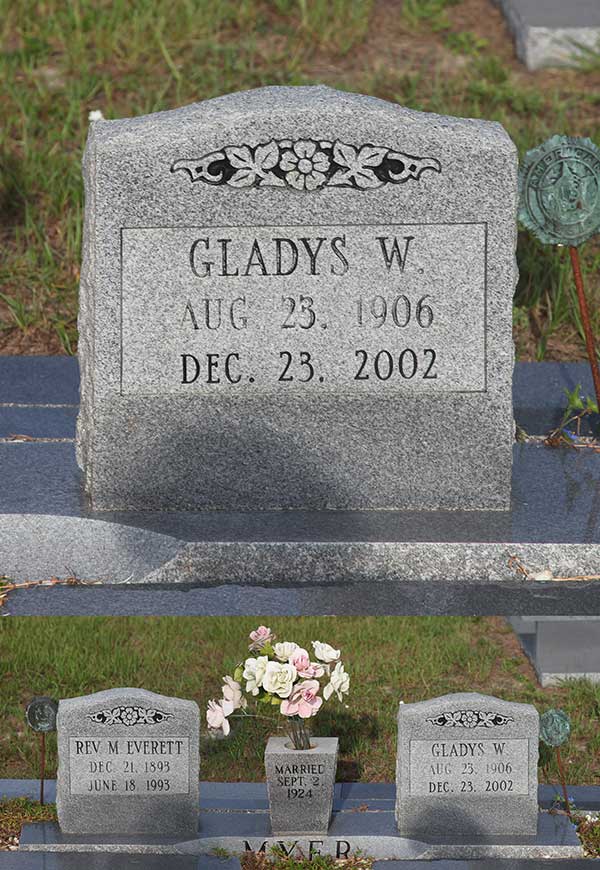 Gladys W. Myer Gravestone Photo