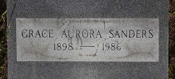 Grace Aurora Sanders Gravestone Photo
