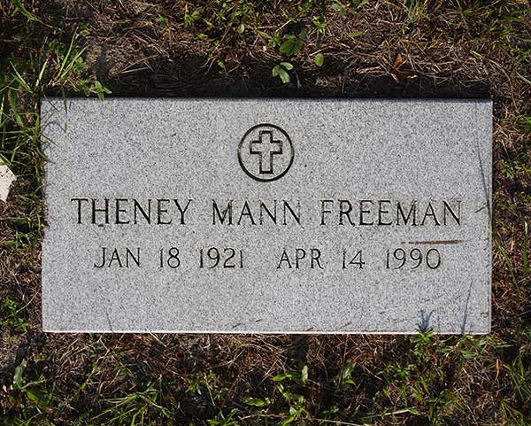 Theney Mann Freeman Gravestone Photo