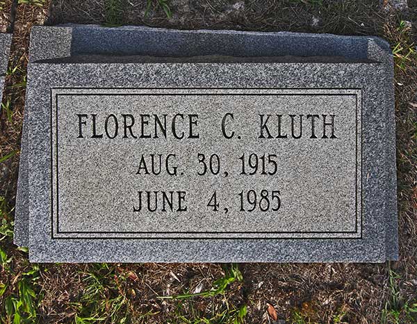 Florence C. Kluth Gravestone Photo