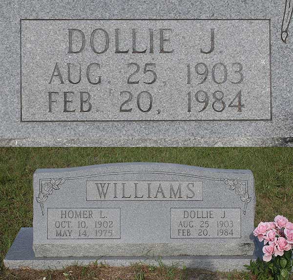 Dollie J. Wlliams Gravestone Photo