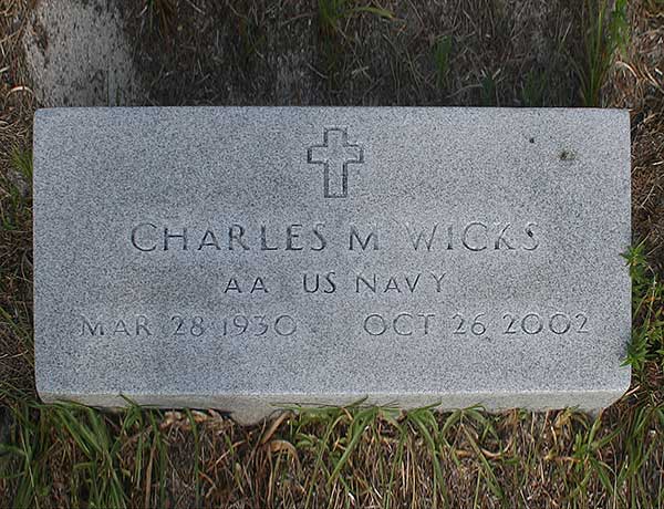Charles M. Wicks Gravestone Photo