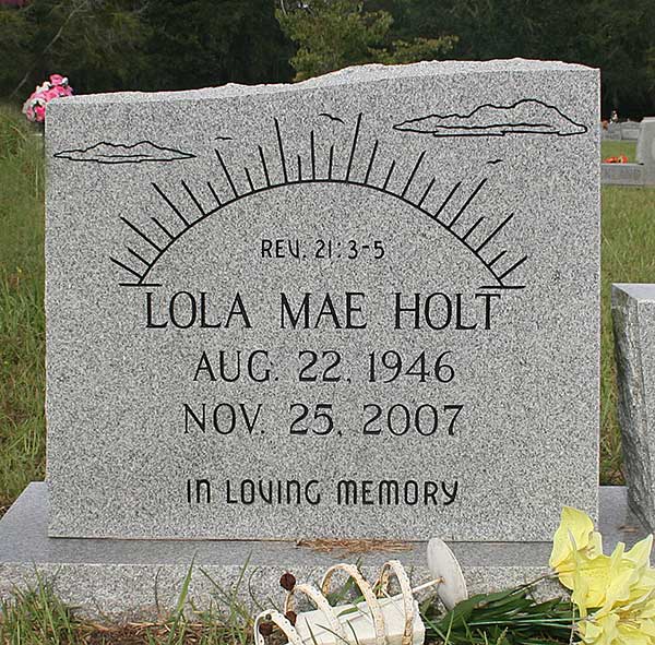 Lola Mae Holt Gravestone Photo
