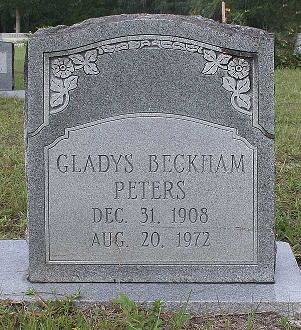 Gladys Beckham Peters Gravestone Photo