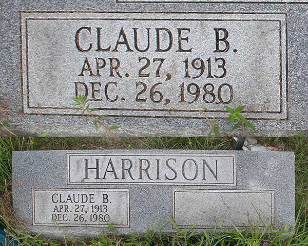 Claude B. Harrison Gravestone Photo