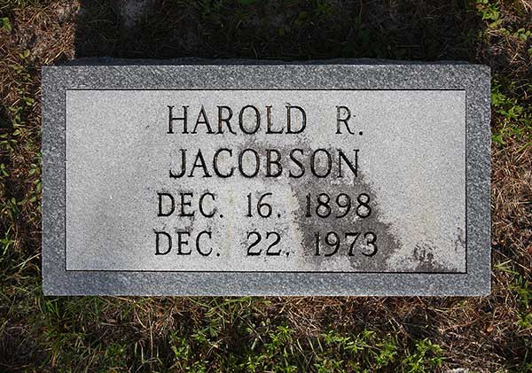 Harold R. Jacobson Gravestone Photo