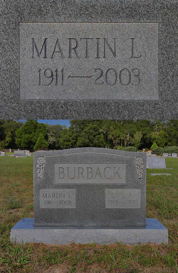 Martin L. Burback Gravestone Photo