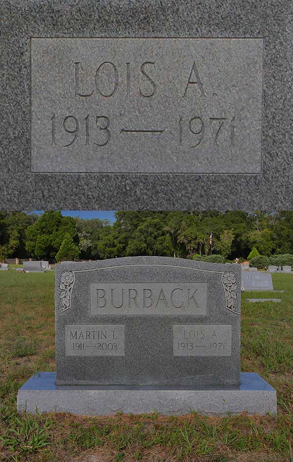 Lois A. Burback Gravestone Photo
