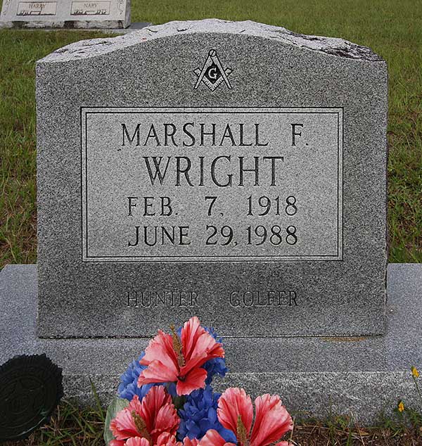 Marshall F. Wright Gravestone Photo