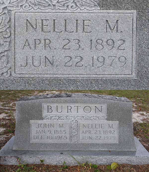 Nellie M. Burton Gravestone Photo