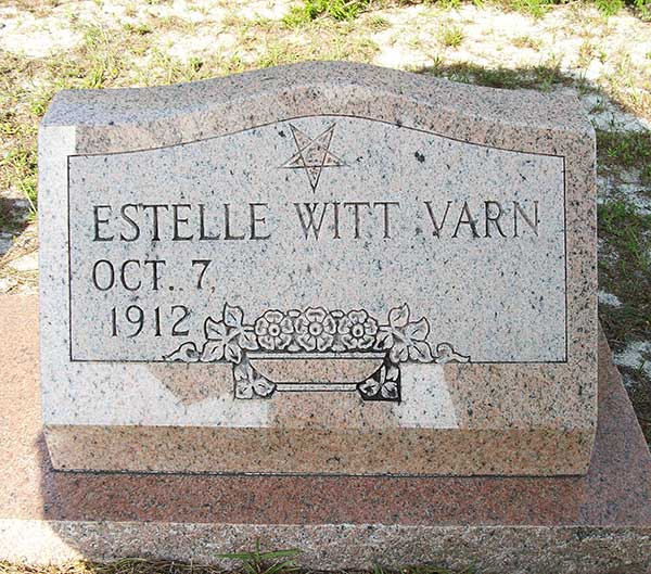 Estelle Witt Varn Gravestone Photo