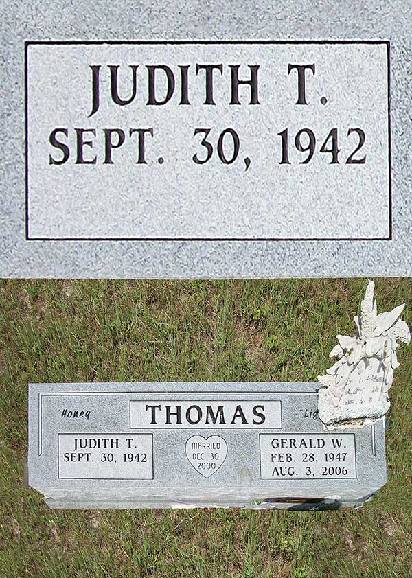 Judith T. Thomas Gravestone Photo
