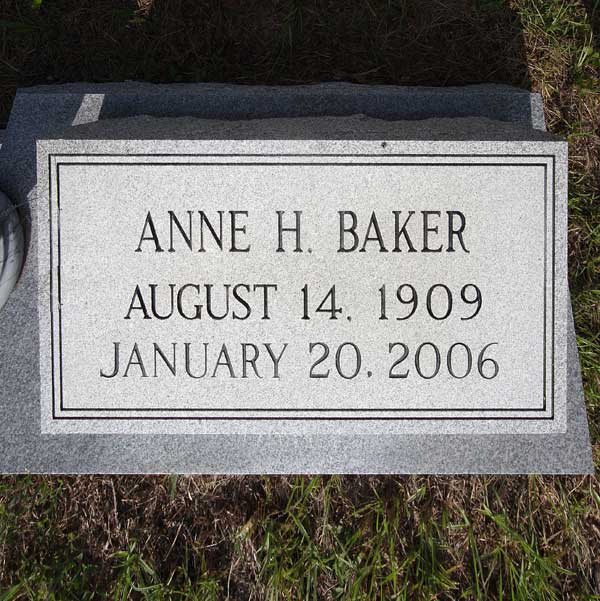 Anne H. Baker  Gravestone Photo