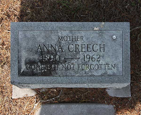 Anna Creech Gravestone Photo