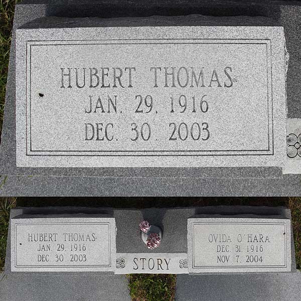 Hubert Thomas Story Gravestone Photo
