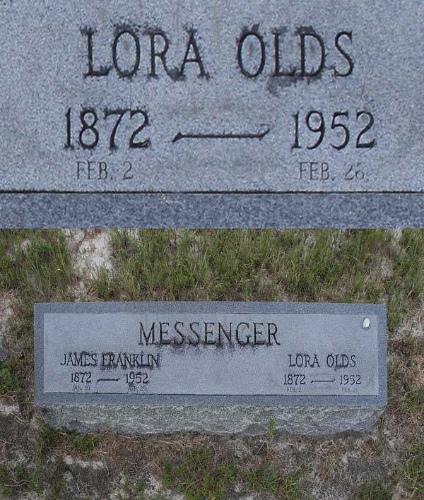 Lora Olds Messenger Gravestone Photo