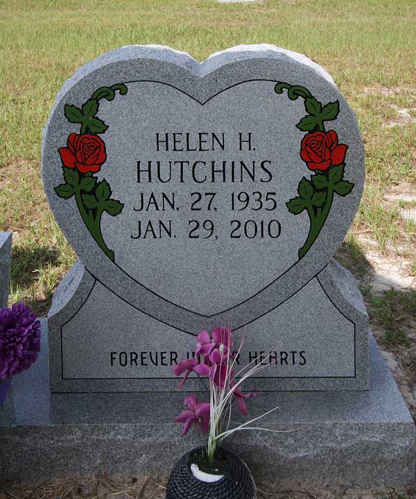 Helen H. Hutchins Gravestone Photo