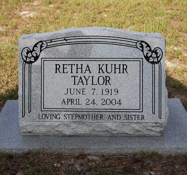 Retha Kuhr Taylor Gravestone Photo