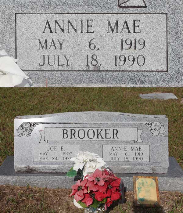 Annie Mae Brooker Gravestone Photo
