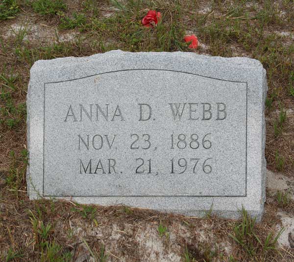 Anna D. Webb Gravestone Photo
