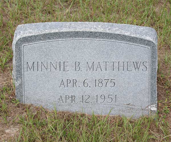 Minnie B. Matthews Gravestone Photo
