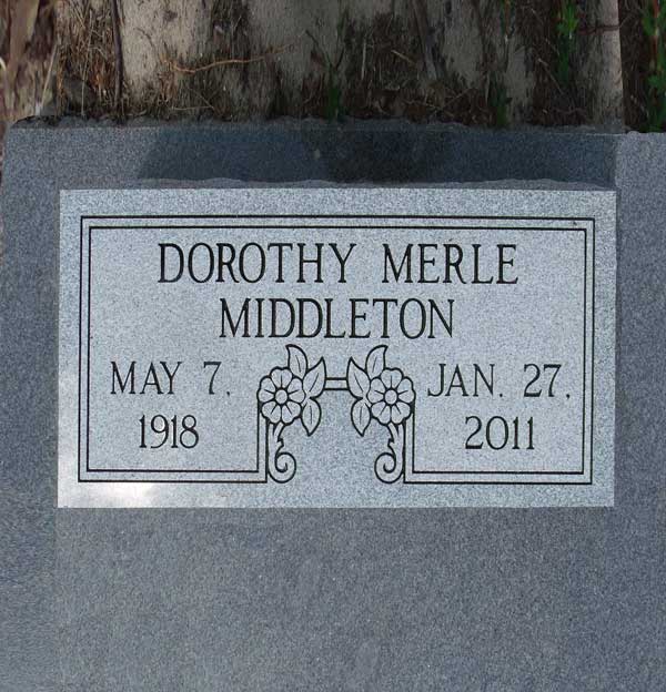 Dorothy Merle Middleton Gravestone Photo