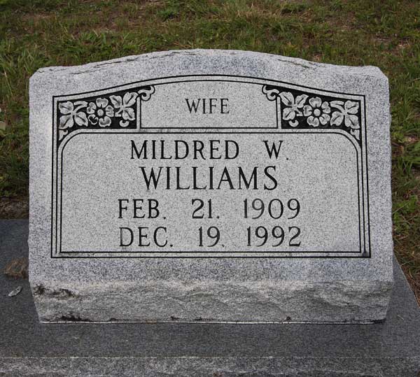 Midred W. Williams Gravestone Photo