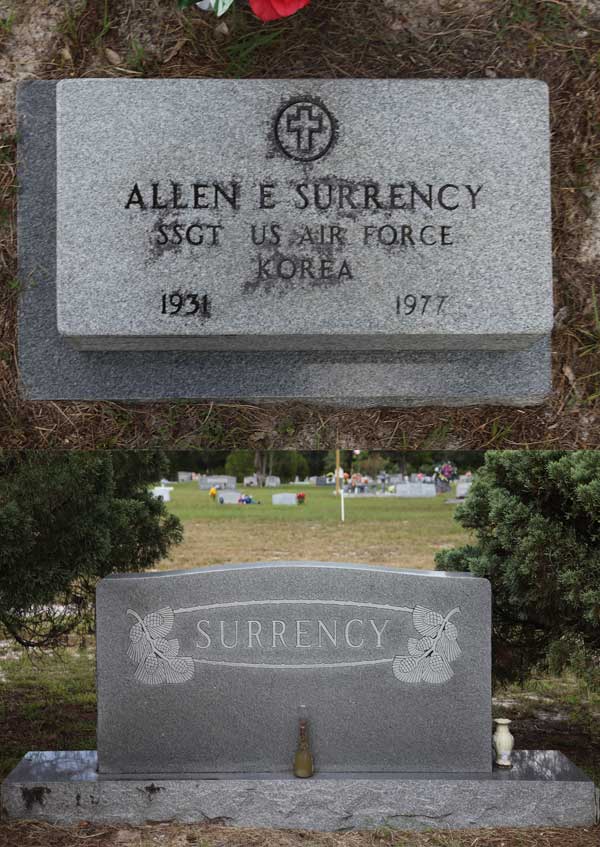 Allen E. Surrency Gravestone Photo