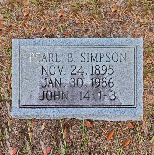 Pearl B. Simpson Gravestone Photo