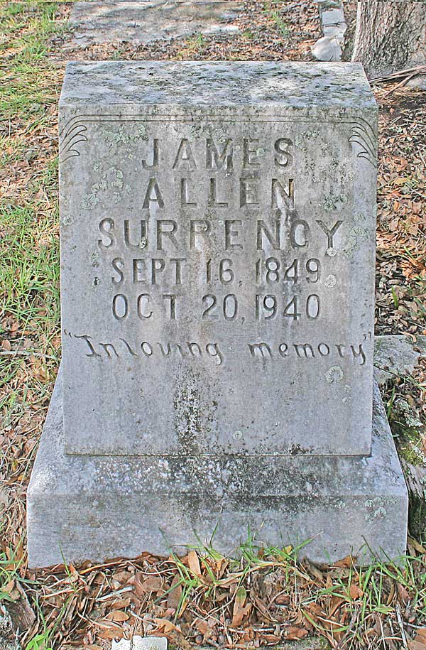 James Allen Surrency Gravestone Photo