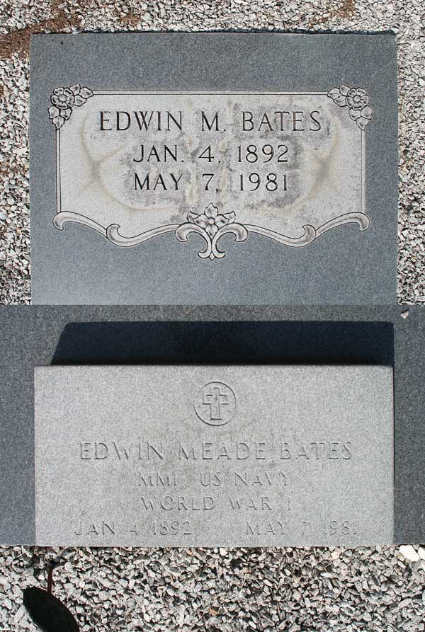 Edwin M. Bates Gravestone Photo