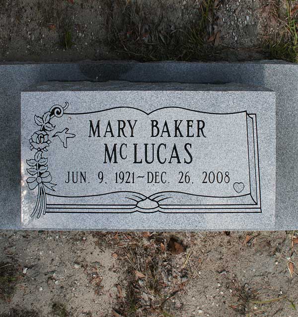 Mary Baker McLucas Gravestone Photo