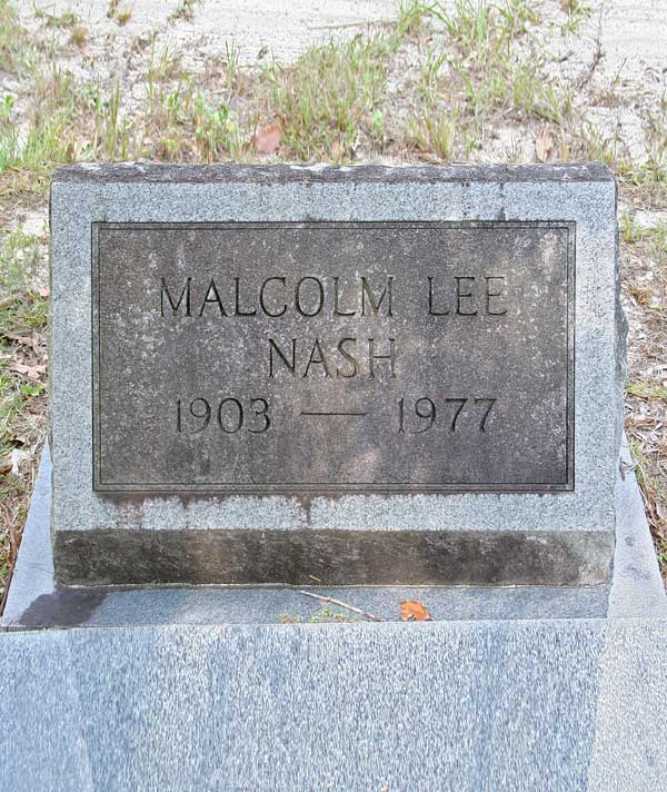 Malcolm Lee Nash  Gravestone Photo