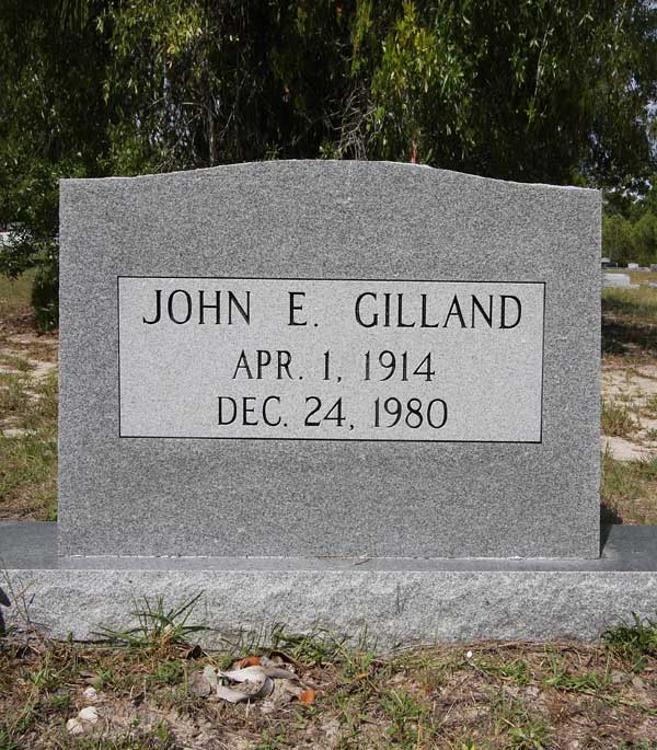 John E. Gilland Gravestone Photo