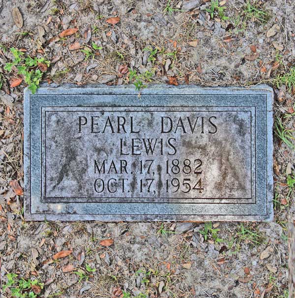 Pearl Davis Lewis Gravestone Photo