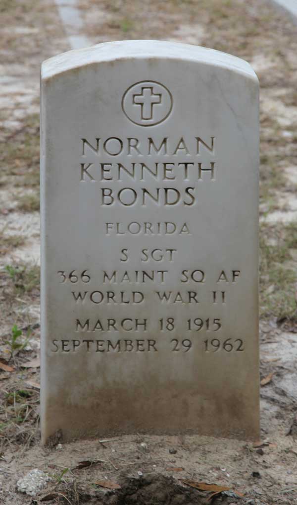 Norman Kenneth Bonds Gravestone Photo