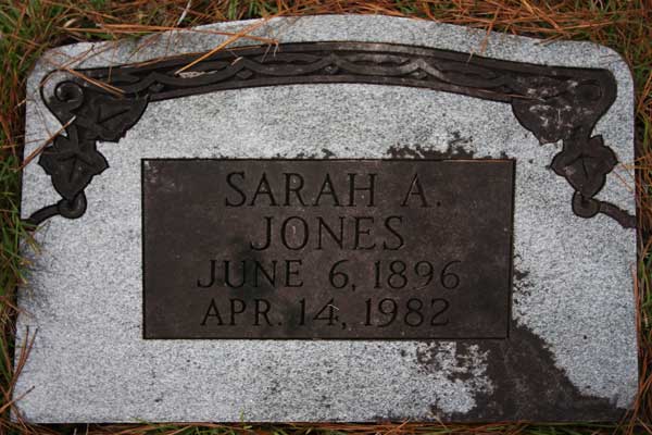 Sarah A. Jones Gravestone Photo