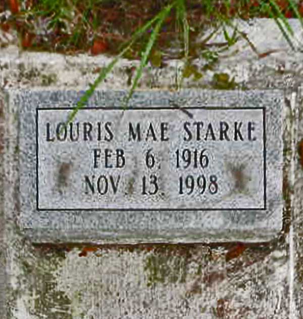 Louris Mae Starke Gravestone Photo