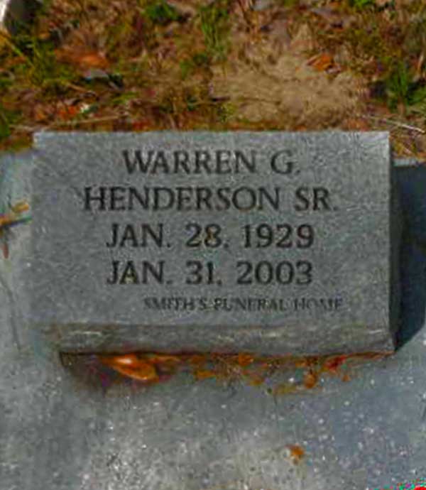 Warren G. Henderson Gravestone Photo