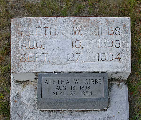 Althea W. Gibbs Gravestone Photo