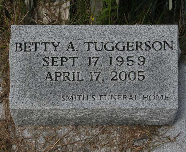 Betty A. Tuggerson Gravestone Photo
