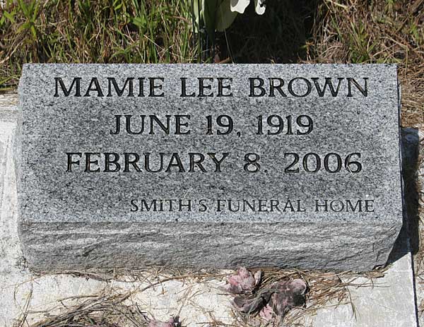 Mamie Lee Brown Gravestone Photo