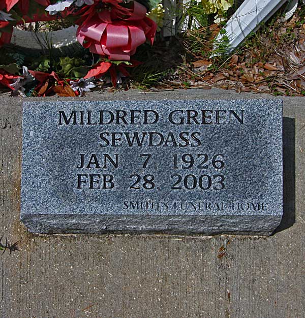 Mildred Green Sewdass Gravestone Photo